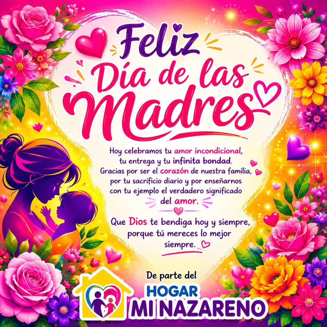 Tarjeta Feliz Día de las Madres - Hogar Mi Nazareno